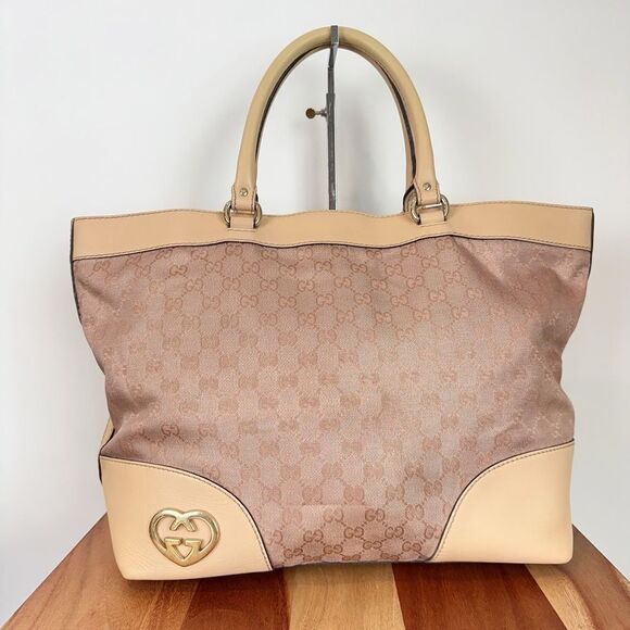 Pre-Owned Gucci Monogram Lovely Heart Top Handle Pink - Picture 1 of 12